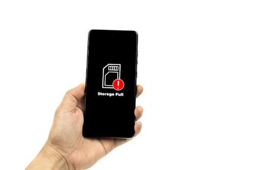 Smartphone storage cleanup screen showing apps and files taking up space